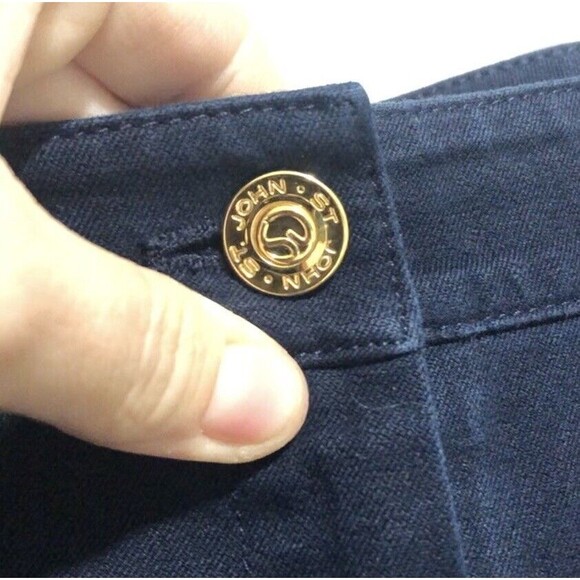 St. John Vintage Designer Navy Blue High Rise Pants Size 10 - Picture 3 of 8